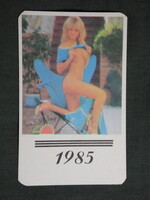 Kártyanaptár,trafik,ajándék üzlet,művészet,erotikus női akt modell,1985   (9)
