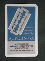 Kártyanaptár,Supernova borotvapenge,Finommechanikai váll. Budapest,grafikai, 1972   (9)