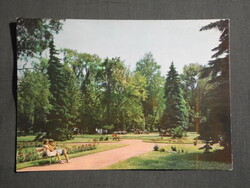 Képeslap,Miskolctapolca fürdő,barlangfürdő,sétány,park látkép,részlet, 1969-