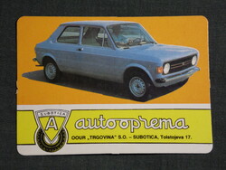 Kártyanaptár,Jugoszlávia,Zastava autógyár,Zastava 101 autó,1985   (9)