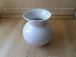 Régi Meisseni fehér porcelán váza 13,5 cm - kardos jelölés