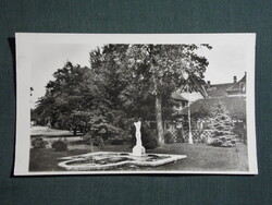 Képeslap,Miskolctapolca fürdő,park,Női akt, Tavasz szobor látkép,részlet, 1956-