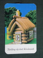 Kártyanaptár,GLOBUS konzervgyár,Csemege Debreceni,virsli,1985   (9)