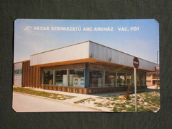 Kártyanaptár,ABC áruház Vác,Fót,Csongrád építőipari váll. Hódmezővásárhely,1985   (9)