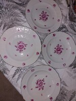 HERENDI PORCELÁN, NANKING BOUQUET-MINTÁS JELZETT, 4db süteményes tányér