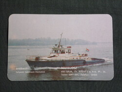 Kártyanaptár,MAHAJOSZ Dunai hajózás,Baja,1985   (9)