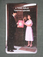Kártyanaptár,TOMI mosópor,Tiszamenti vegyiművek,Szolnok,női modell, 1986   (9)