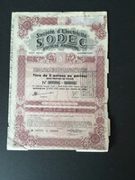 Luxemburg SODEC Villamosenergia-ipari Vállalat Részvény 1949.