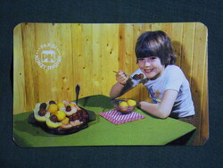 Kártyanaptár,Paks konzervgyár,befőtt,gyerek modell,1986   (9)