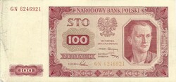 100 zloty zlotych 1948 Lengyelország kerettel 3.