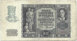 20 zloty zlotych 1940 Lengyelország 3.
