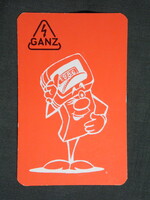 Kártyanaptár,GANZ villamos gépgyár,Budapest,grafikai,humoros, 1986   (9)