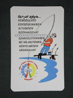 Kártyanaptár,Dél Tisza menti ÁFÉSZ Szeged,vendéglő,étterem,grafikai,humoros,horgász, 1986   (9)