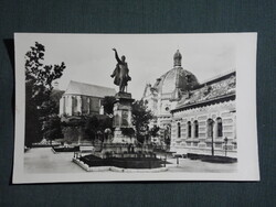 Képeslap,Miskolc,Avasi templom,Kossuth szobor,tér látkép,részlet,1956-