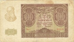 100 zloty zlotych 1940 Lengyelország 3.