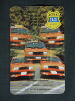 Kártyanaptár,City Taxi Budapest,Skoda 120s autó,1986   (9)