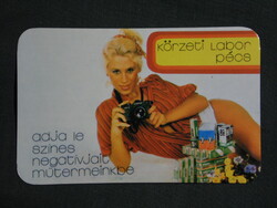 Kártyanaptár,Fényszöv,fotó körzeti labor,Pécs,erotikus női modell,1986   (9)