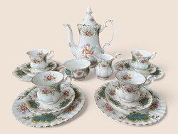 Royal Albert Berkeley - Gyönyörű 4 személyes angol porcelán kávés/teás készlet