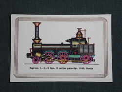 Kártyanaptár,Litvánia,grafikai,Prekinis gőzmozdony,1987   (9)