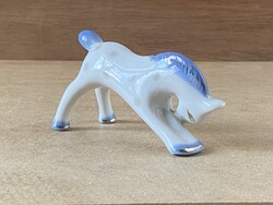 OROSZ POLLONE ARANY ÉS KÉK SZÍNŰ LOVACSKA PORCELÁN RETRO DÍSZTÁRGY