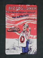 Kártyanaptár,Szolnok húsipari vállalat,grafikai,rajzos,1987   (9)