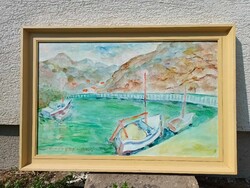 Signed painting - boats
