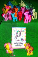 Retro plasztik My LIttle PONY ÉS UNIKORNIS figuracsomag + KIS NOTESSZAL 16db EGYBEN a képek szerint