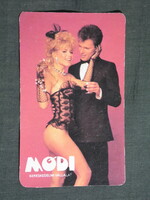 Kártyanaptár,Módi ruházat,divat,Bíró Ica erotikus női modell,1987   (9)