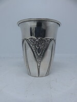 Magyar art deco ezüst keresztelő pohár