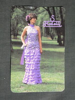 Kártyanaptár,S Modell ruházat,divat üzletek,női modell,1987   (9)