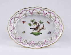 1U422 Régi Rothschild mintás áttört herendi porcelán kosár
