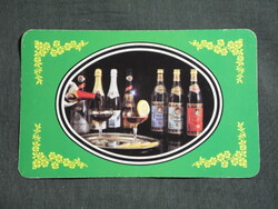 Kártyanaptár,Izsák borgazdaság,likőr,vermut ,1987   (9)