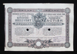 Orosháza-Szentes-Csongrádi Helyi Érdekű Vasút elsőbbségi részvény 10x200 korona 1906