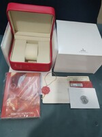 Omega eredeti óra doboz,certifikáció + promocios füzet