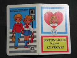 Kártyanaptár,Úttörő gárda,közlekedésbiztonság,grafikai,rajzos, 1988   (9)