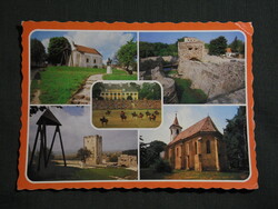 Képeslap,Nagyvázsony,mozaik,Kinizsi Vár,szobor,múzeum,templom,részlet, 1986-