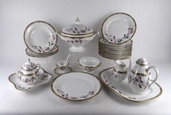 1V091 Antique HAAS & CZJZEK SCHLAGGENWALD Floral Pattern Porcelain Dinner Set 25 Pieces