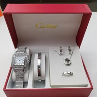 CARTIER óra,szett, 5 részes női, ajándék szett,3 féle modell,A+++ ,SAJÁT FOTÓK IS!