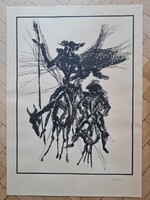 Martyn Ferenc: Don Quijote és Sancho Panza szitanyomat