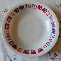 Alföldi porcelán ABC mintás mély leveses tányér gyerek tányér
