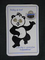 Kártyanaptár,Szeged élelmiszer,ABC áruházak,grafikai,panda medve, 1989   (9)