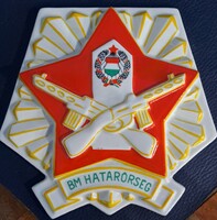 Régi Hollóházi  BM Határőr plakett nagy méretű