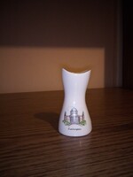 Aquincumi porcelán emlék váza. Esztergom. 9 cm. Hibátlan. Jelzett