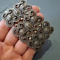 Ezüstözött  iparművész karkötő 3,5 cm-es