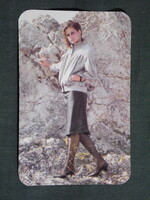 Kártyanaptár,Tritex ruházat,divat üzletek,Pécs,Kaposvár,Szekszárd,női modell,1988   (9)