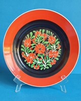 Hollóházi Virágos Porcelán Falidísz Falitál Tál Tányér