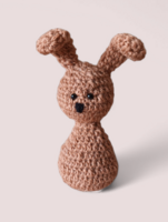 Horgolt nyuszi  nugátbarna 14 cm-es