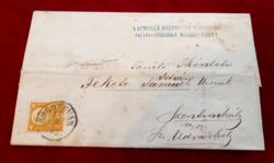 1872-es LEVÉL vagy IRAT 2 KRAJCÁROS (valamilyen) SÁRGA bélyeggel. KÉPEK + LEÍRÁS