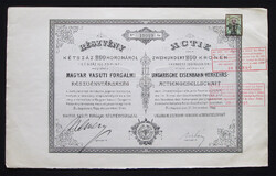 Magyar Vasúti Forgalmi Részvénytársaság részvény 200 korona 1899