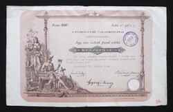 Szamosújvári Takarékpénztár részvény 100 forint 1887 - Szamosújvár (ROU)